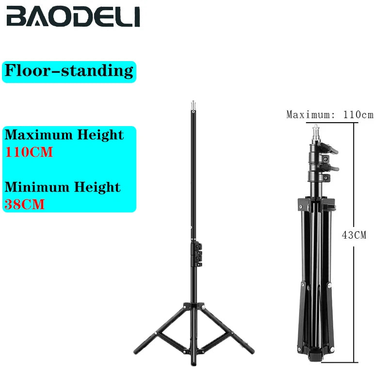 Photographic Lighting Stand Fill Light Stand Adjustable Tripod Suit For Ring Light With 1/4 Screw Ring Lamp Softbox Ringlight