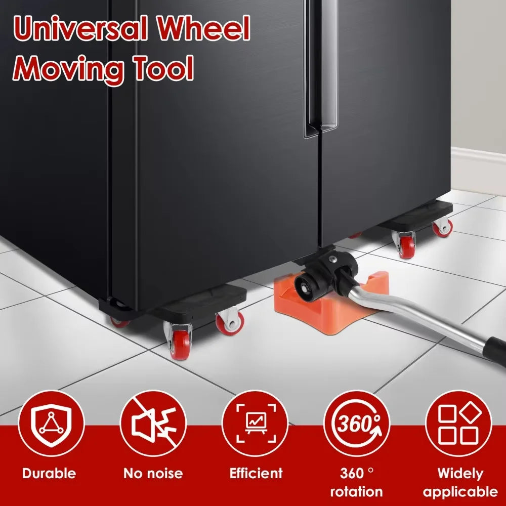 Furniture displacement device, universal wheel, heavy object moving tool, moving device, cabinet, sofa moving device