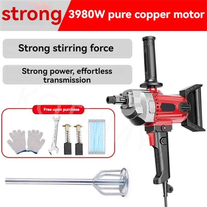 Industrial Grade Mixer Concrete Paint Water Drill Mixer Plastering Machine Putty Artifact High-power Electric Mixer