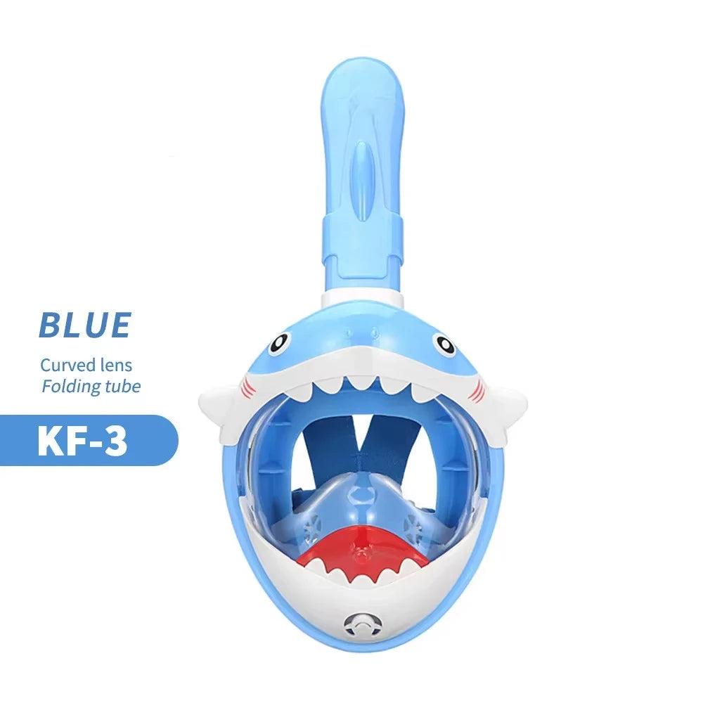 Kids Cartoon Full Face Snorkeling Mask Anti Fog Swimming Diving Mask Children Underwater Scuba Snorkel Set Equipment For Boys Gi