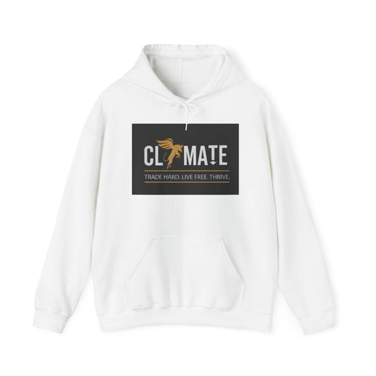 Climate Change Hoodie — "Climate: Take Hear, Live Free, Thrive" Graphic Pullover