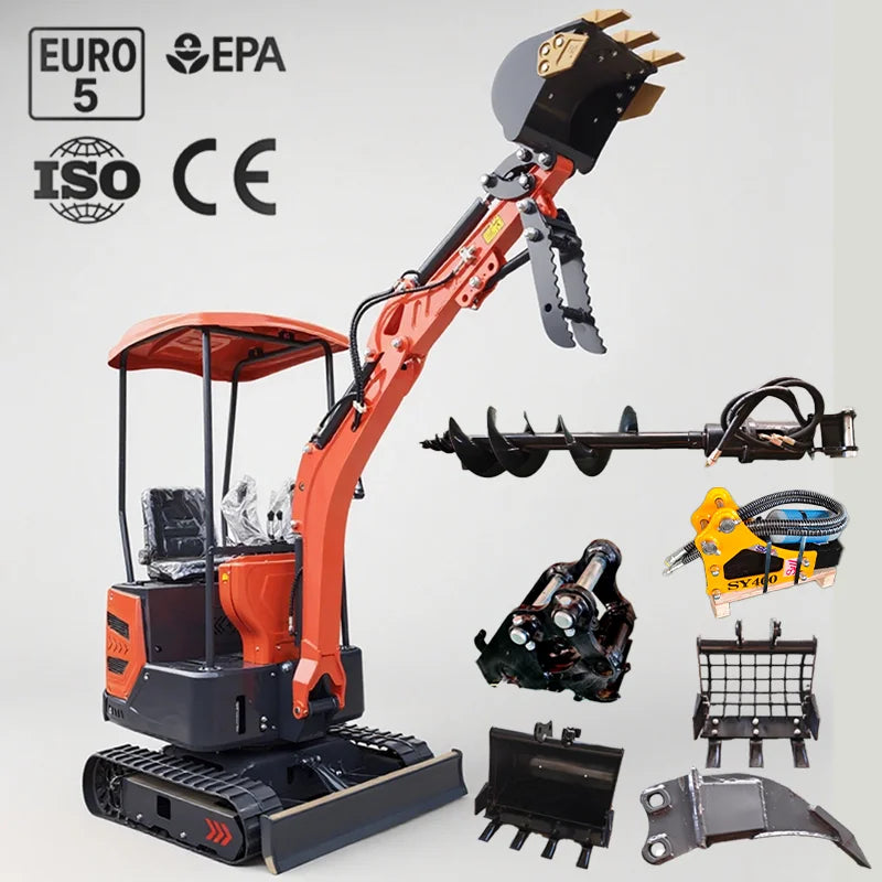 [Top Pick]Mini Excavator 1.5 Ton Kubota Diesel Engine Crawler Excavator for farm use digging trenches Customized EURO5 CE EPA