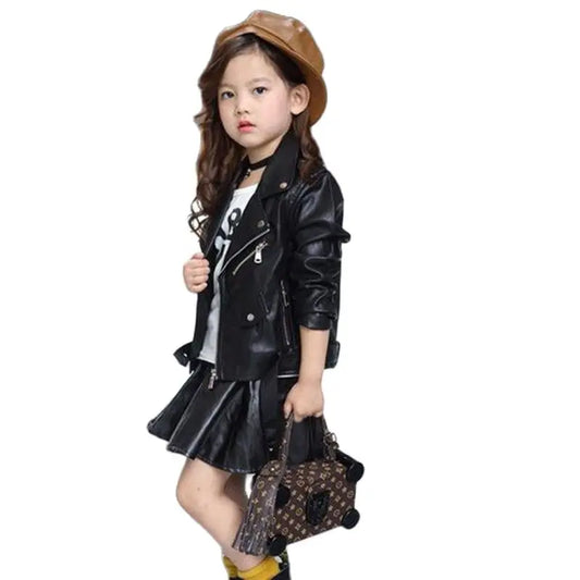 Baby Girls Boy Overwear 2023 Spring Autumn Winter PU Coat Jacket Kids Fashion Leather Jackets Children Coats Overwear Clothes