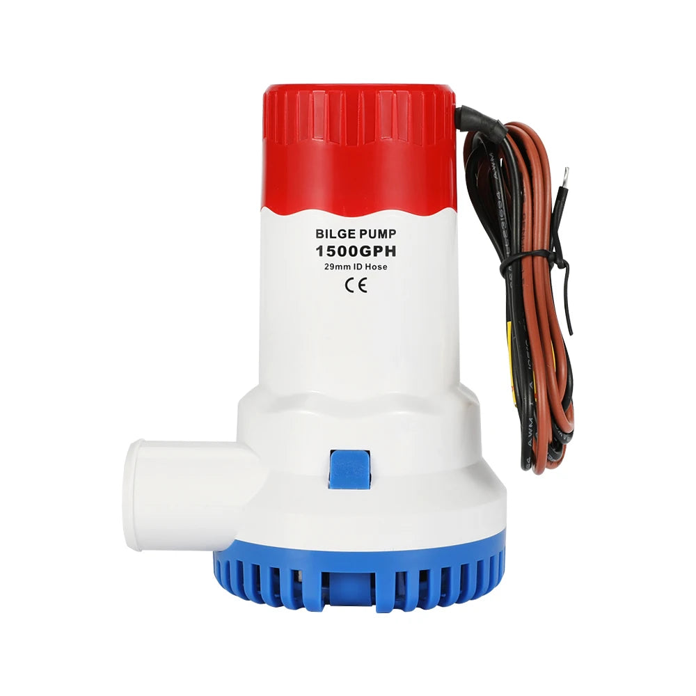 The Fourth Generation Bilge Pump 24/12VDC 1500/1100GPH Kit High Flow Power submersible water pump with switch for garden home