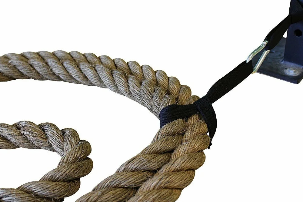 Battle Rope Anchor Strap Kit 2 Nylon Straps 1 Metal Carabiner Protect Crossfit for Rope Undulation Training Workout Fitness