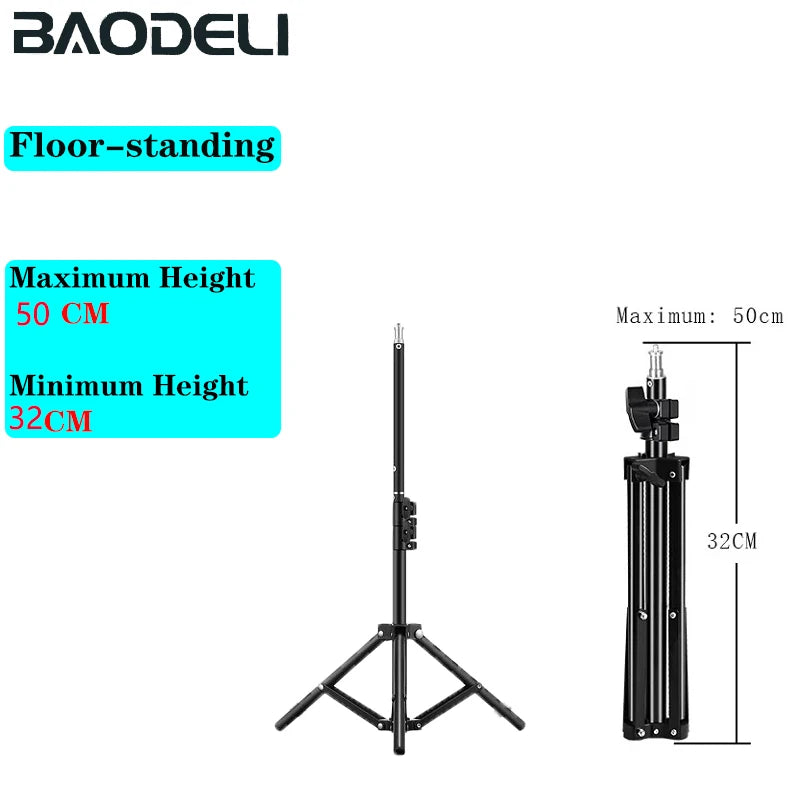 Photographic Lighting Stand Fill Light Stand Adjustable Tripod Suit For Ring Light With 1/4 Screw Ring Lamp Softbox Ringlight