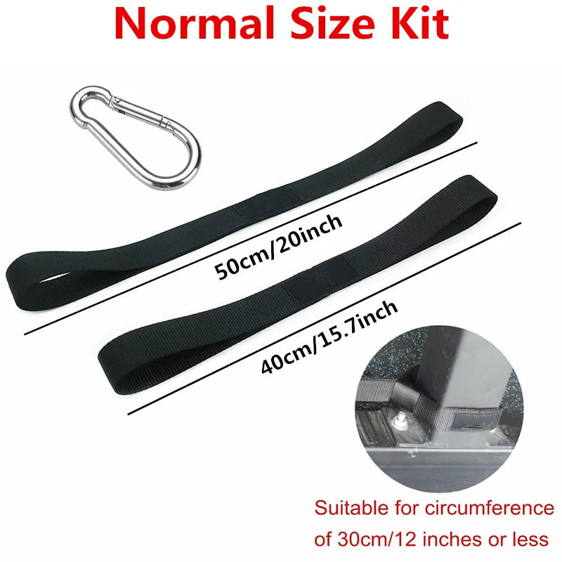 Battle Rope Anchor Strap Kit 2 Nylon Straps 1 Metal Carabiner Protect Crossfit for Rope Undulation Training Workout Fitness