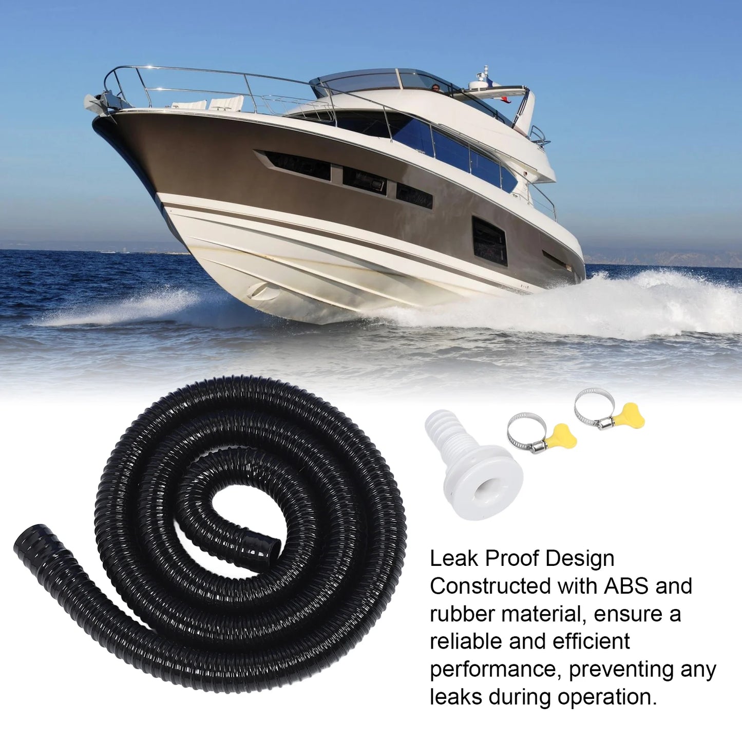 Bilge Pump Installation Kit Reliable Marine Bilge Pump Hose 1‑1/8in Easy Installation for Bilge Pumps with 1‑1/8 Inch Outlet