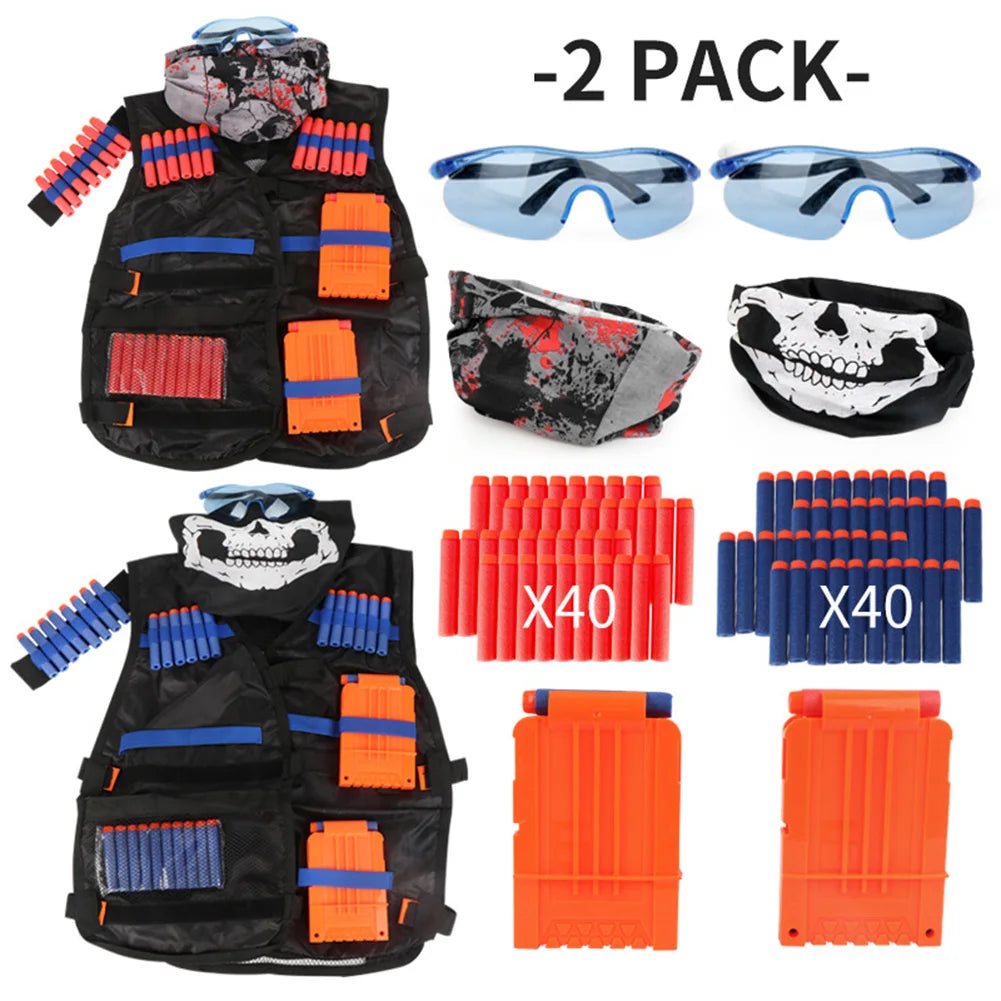Soft Kids Vest Suit Kit for Nerf N-Strike Elite Series Outdoor Game Undershirt Holder Magazine Accessories Toys