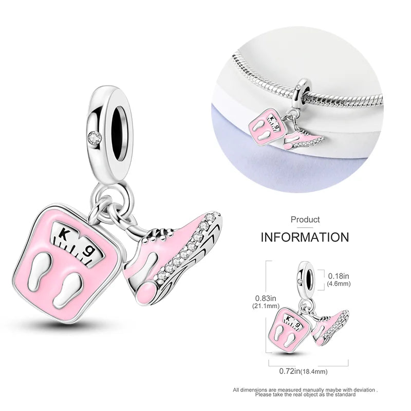 New 925 sterling silver bow star love pink series charm beads suitable for 3mm original bracelet DIY fashion jewelry gift