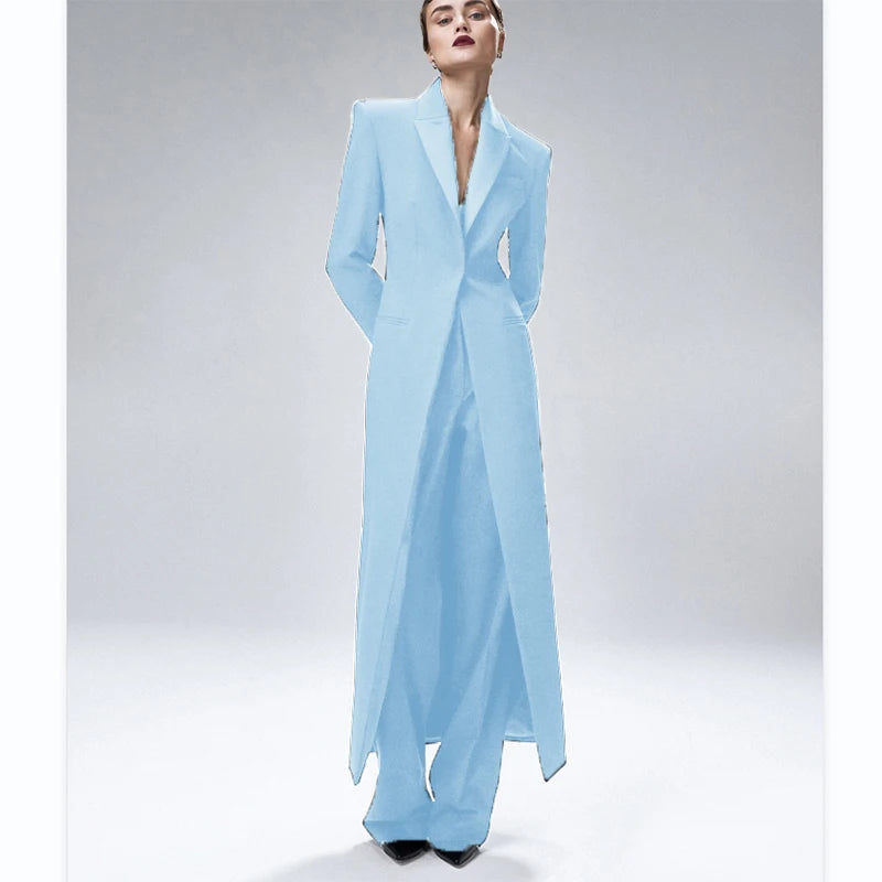 Women's Suit 2-Piece Elegant And Fashionable Women's Suit Jacket Suit Slim Business Formal Wedding One-Button Long Coat XS-XXXL