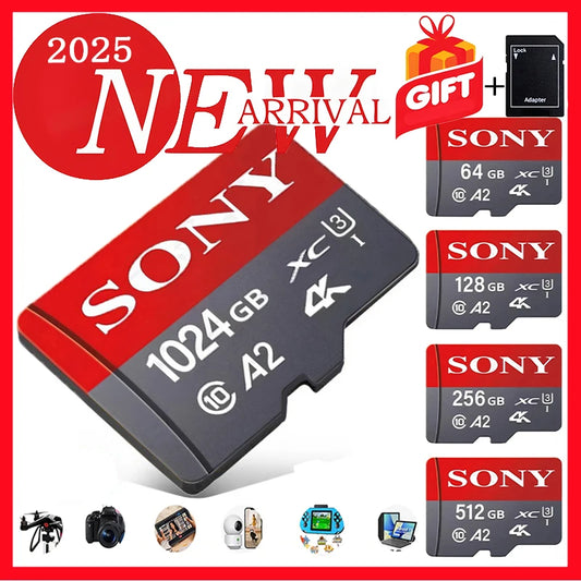 Sony-Micro Sd Card High Speed Sd Memory Card 128GB 256GB 1024GB 512GB 64GB Micro Sd U3 A2 Tf Flash Card Forsony Camera Pc