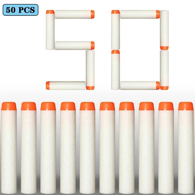 7.2cm 100pcs for Nerf Soft Bullets Darts Round Head Refill Sponge Darts Kids Children Toy Gun Bullets for NERF N-Strike Blasters