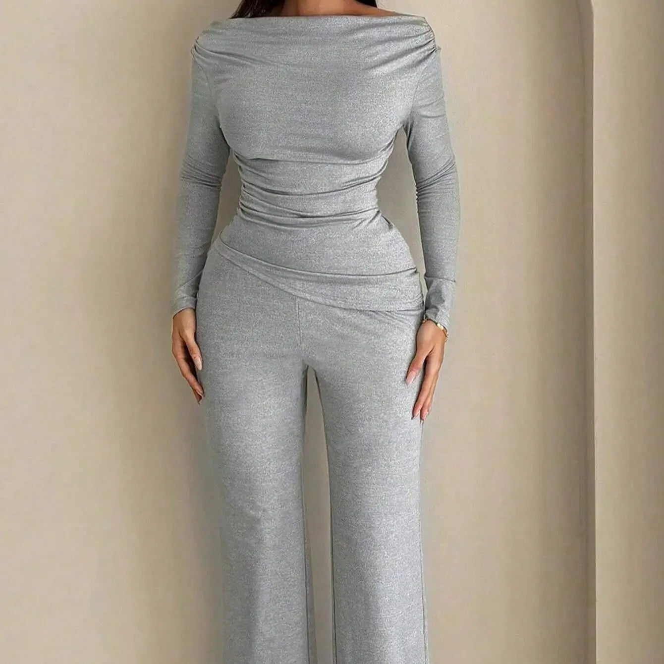 Women's summer clothing, casual and fitted, with asymmetrical hem and wide pants