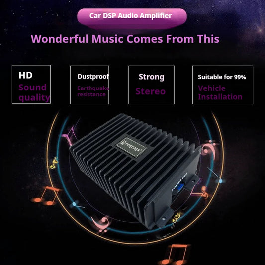 1pc 4*80W car amplifier with DSP four-channel audio amplification function, specifically designed for car audio systems equipped