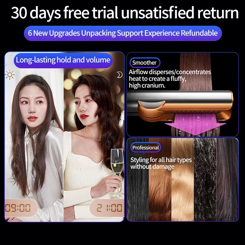2-in-1 Hair Dryer and Flat Iron Dual Heat Negative Ion Hair Styler for Quick Drying and Straightening Travel Friendly Home Use