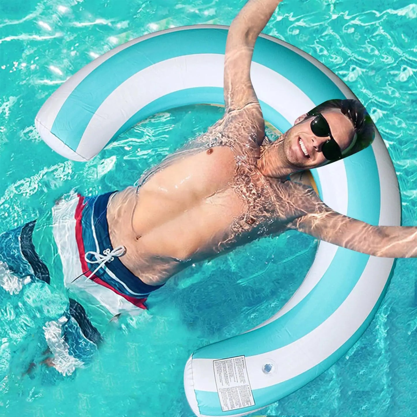 Pool Noodles PVC Leakproof Floating U Shape Swim Adult Pool Floats Inflatable Raft for Beach Lake River Party Outdoor Summer