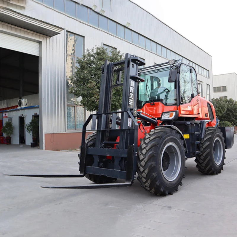 Hot Sale Customized 5t Offroad Forklift Truck | 4WD Diesel 5000kg Lift | Free Parts & Warranty
