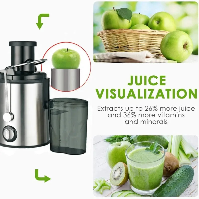 Multifunctional Houseuse Juicer, Fully Automatic Fruit and Vegetable Juicer, Pulp and Juice Separator