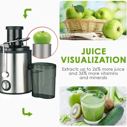 Multifunctional Houseuse Juicer, Fully Automatic Fruit and Vegetable Juicer, Pulp and Juice Separator