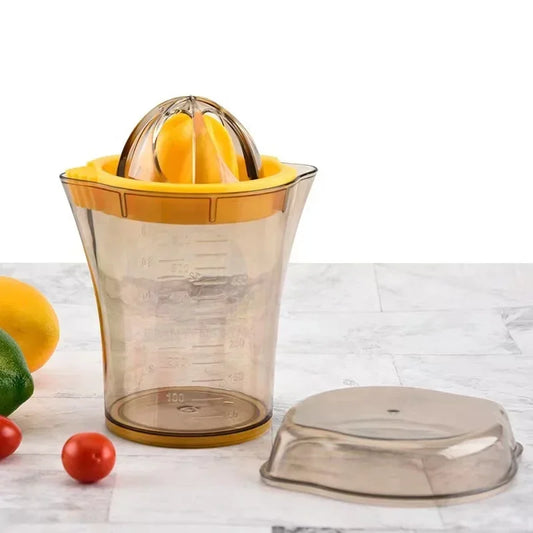 Manual Fruit Lemon Juicer with Measuring Cup, Kitchen Juicing Tool, Multi-Functional Hand Squeezer