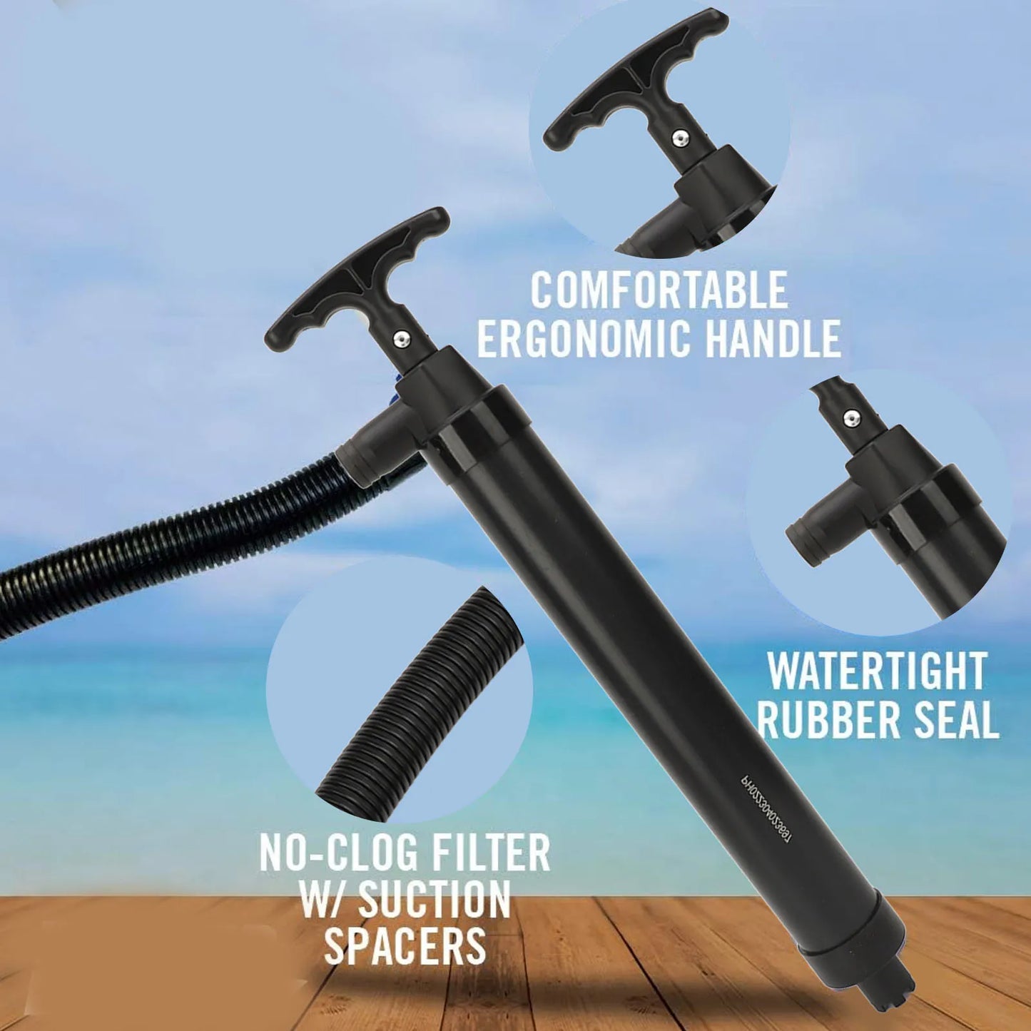 Hand Bilge Pump Manual Bilge Pump with Hose Portable Hand  for Yachts Fishing Boats Kayaks Speedboats Hand