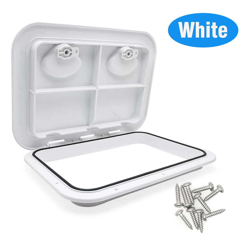 ABS Deck Access Hatch Cover Waterproof Boat Accessories 12.4"x17.32" For Marine Yacht RV Watertight Anti-UV Non-Skid Inspection