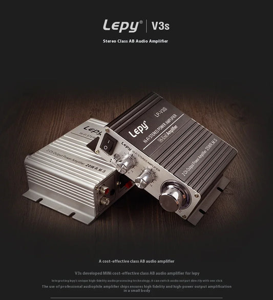 Lepy Digital Audio Amplifier Power AMP Hi-Fi Home Stereo Car DIY Player BASS V3 Small Amplifier 12V For MP3 MP4 IPod