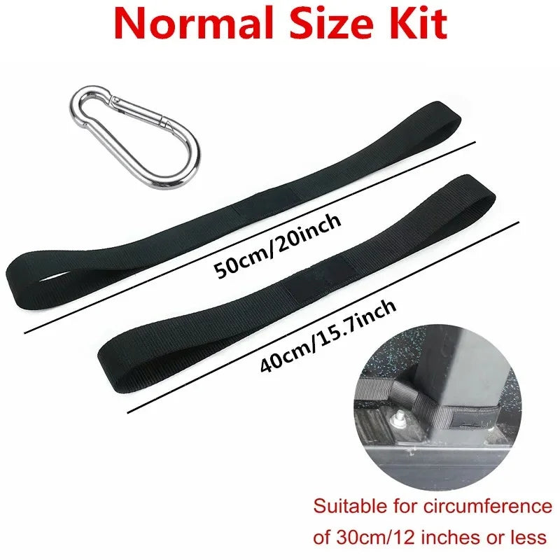 Battle Rope Anchor Strap Kit 2 Nylon Straps 1 Metal Carabiner Protect Crossfit for Rope Undulation Training Workout Fitness