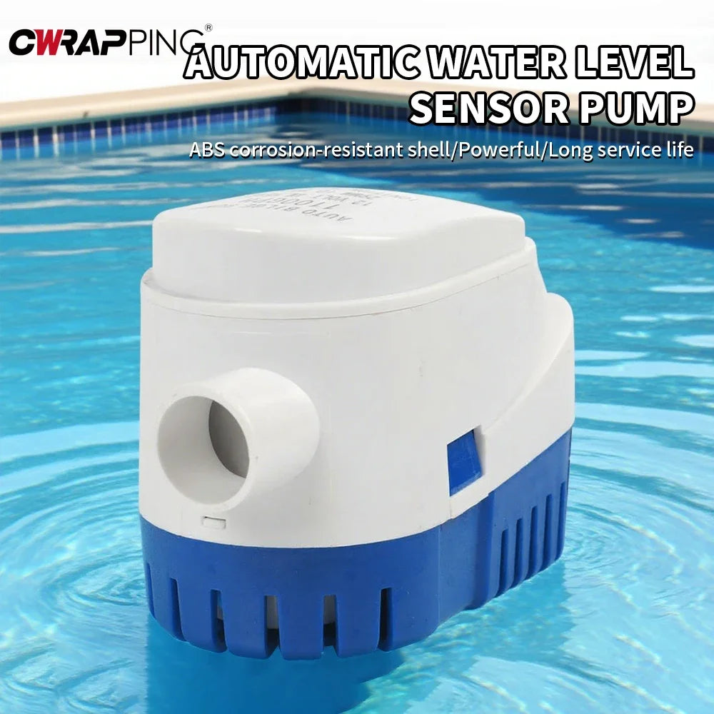 12V 1100GPH Boats Fully Automatic Submersible Bilge Water Pump with Float Switch for Pool Garden Boat Bilges Marine Accessories