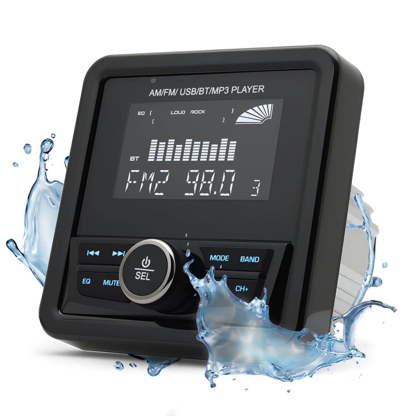 Boat Marine Stereo Radio Waterproof Bluetooth-compatible For Boat/Yacht/Caravan/RV/ATV Radio Player FM AM Media Audio Player