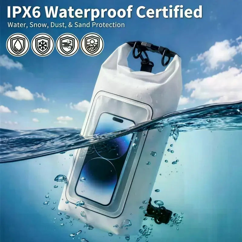 2L PVC Swimming Waterproof Bag Universal Waterproof Phone Cases Bag For Trekking Drifting Rafting Surfing Boating Storage Bag