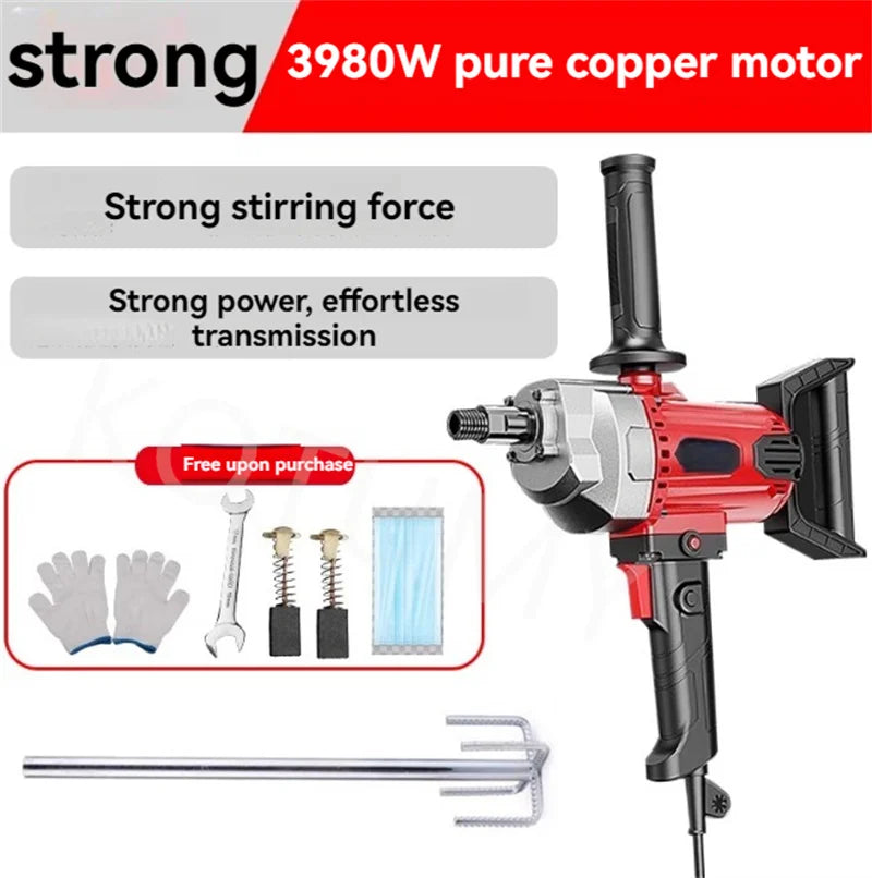 Industrial Grade Mixer Concrete Paint Water Drill Mixer Plastering Machine Putty Artifact High-power Electric Mixer