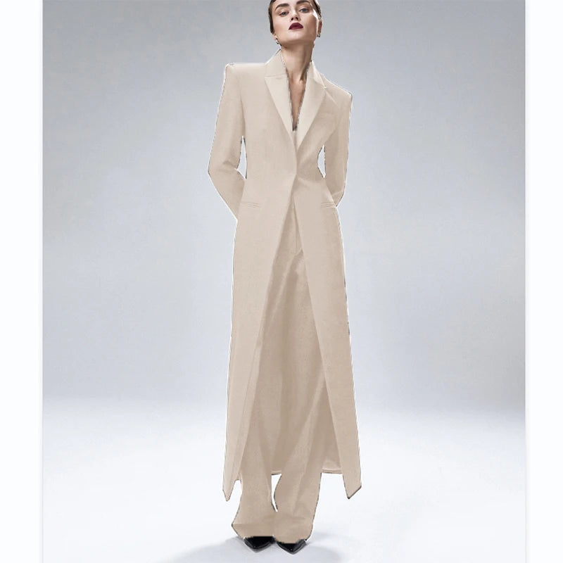 Women's Suit 2-Piece Elegant And Fashionable Women's Suit Jacket Suit Slim Business Formal Wedding One-Button Long Coat XS-XXXL