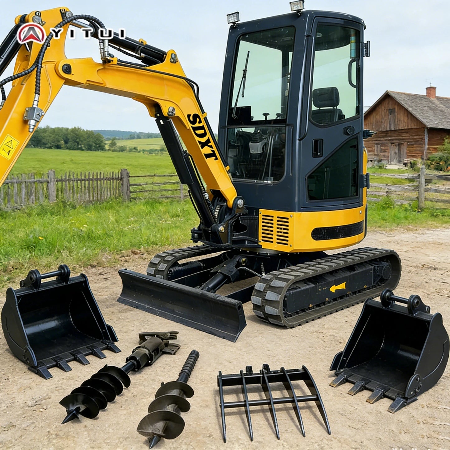 New 3.5 Ton Mini Excavator Crawler Small Excavator With Cab Hydraulic Bucket For Home Construction Earthmoving Project Customize