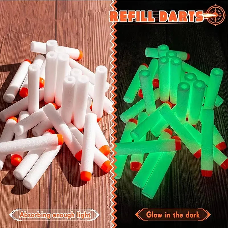 Glow in The Dark Refill Bullets White Soft Darts for Nerf N-Strike Elite Modulus Gun