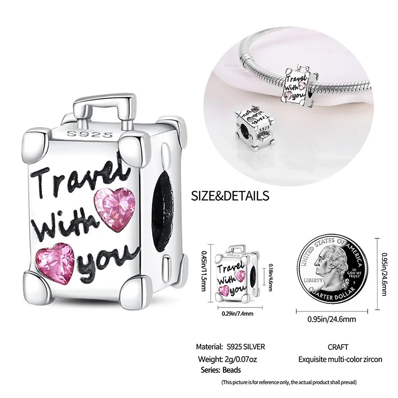 New 925 sterling silver bow star love pink series charm beads suitable for 3mm original bracelet DIY fashion jewelry gift