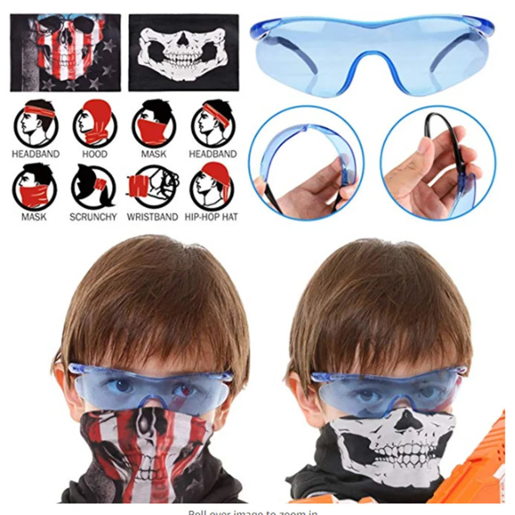 Kids Tactical Vest Kit for Nerf N-Strike Elite Series Bullets Magazines Goggles Bib Undershirt Holder Suit Kits Outdoor Game Toy