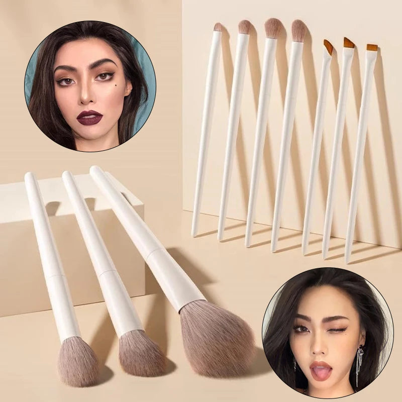 5/7/10/12Pcs Makeup Brushes Tools Set Professional Eyeliner Eyeshadow Contour Powder Brush Women Facial Beauty Cosmetics Tools