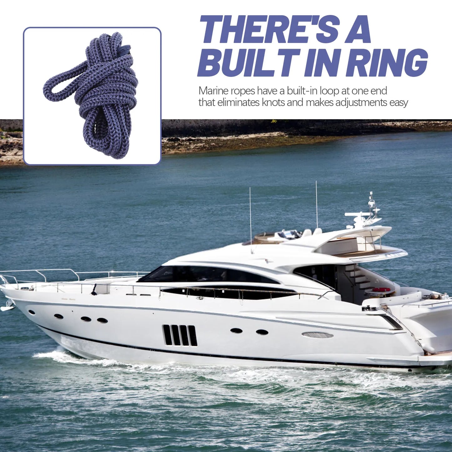 Boat Fending Rope Heavy Duty Marine Grade PP Rope for Fenders Line Boat Ship Rope Marine Adjuster Line Board Accessories