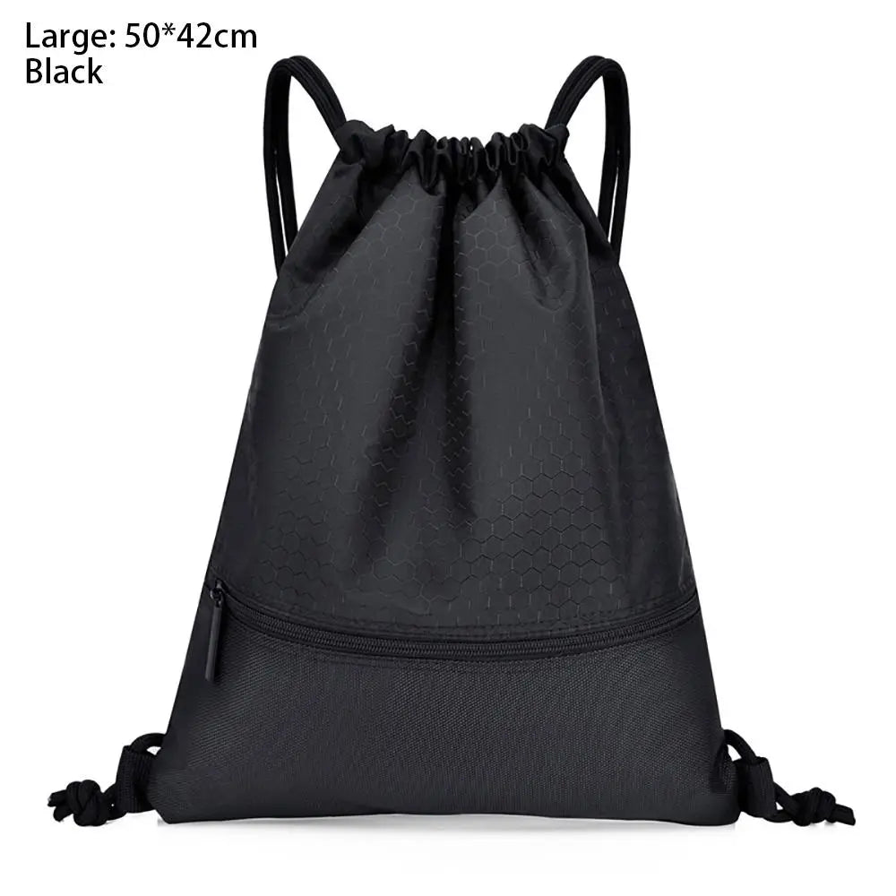 Waterproof Drawstring Pocket Simple Backpack Unisex Fitness Backpack Lightweight Basketball Helmet Storage Bag Oxford Zipper Bag
