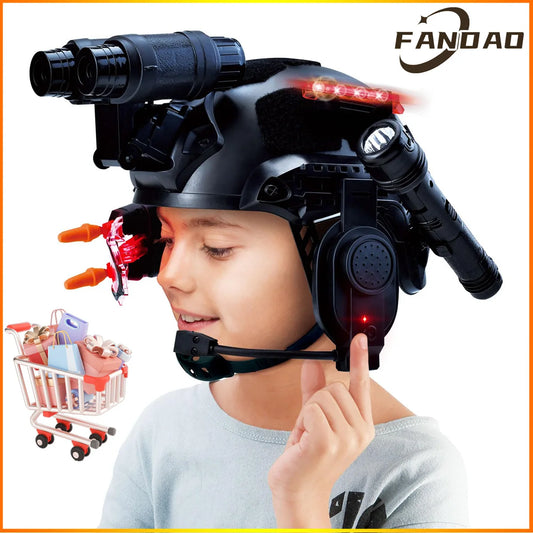 Paintball Airsoft Fast Helmet Kids Tactical Multi-function Helmet Set for Nerf Games Police Role Playing Kids Toy Helmet