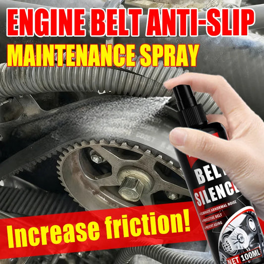 100ml Engine Belt Silencer Spray - Car and Truck Belt Lubricant, Friction Reducer, Noise Eliminator, Rubber Strip Protection