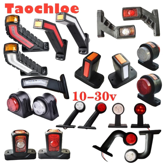 1pair 10-30v LED Side Outline lights Stalk lamp Marker Light Lamp E8 E-MARK Trailer Truck Lorry tractor bus indicator lights