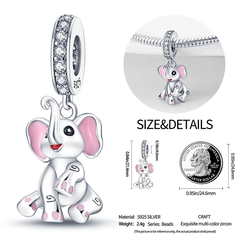 New 925 sterling silver bow star love pink series charm beads suitable for 3mm original bracelet DIY fashion jewelry gift