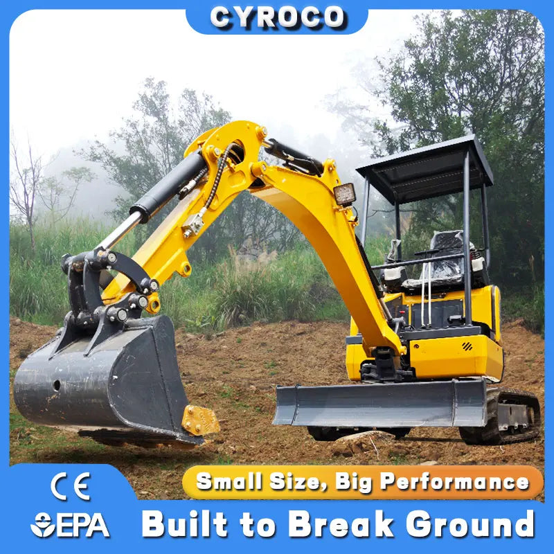 Factory Deal Mini Excavator 1 Ton 1.2 Ton Customized EURO 5 Excavator Kubota Engine Crawler Excavator Free Shipping
