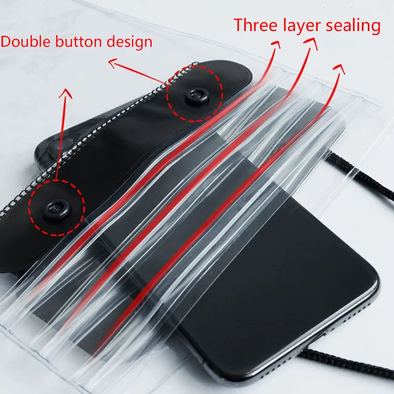 PVC Waterproof Dry Bag Phone Pouch For Floating Travel Beach Swimming Kayaking Boating Pool Accessories