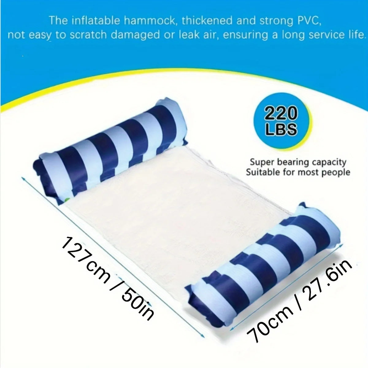 1/2pcs Striped Pool Floats,Inflatable Swimming Floats for Pool Party&Beach,Foldable Lounge Floats,Summer Water Fun PVC Floaties