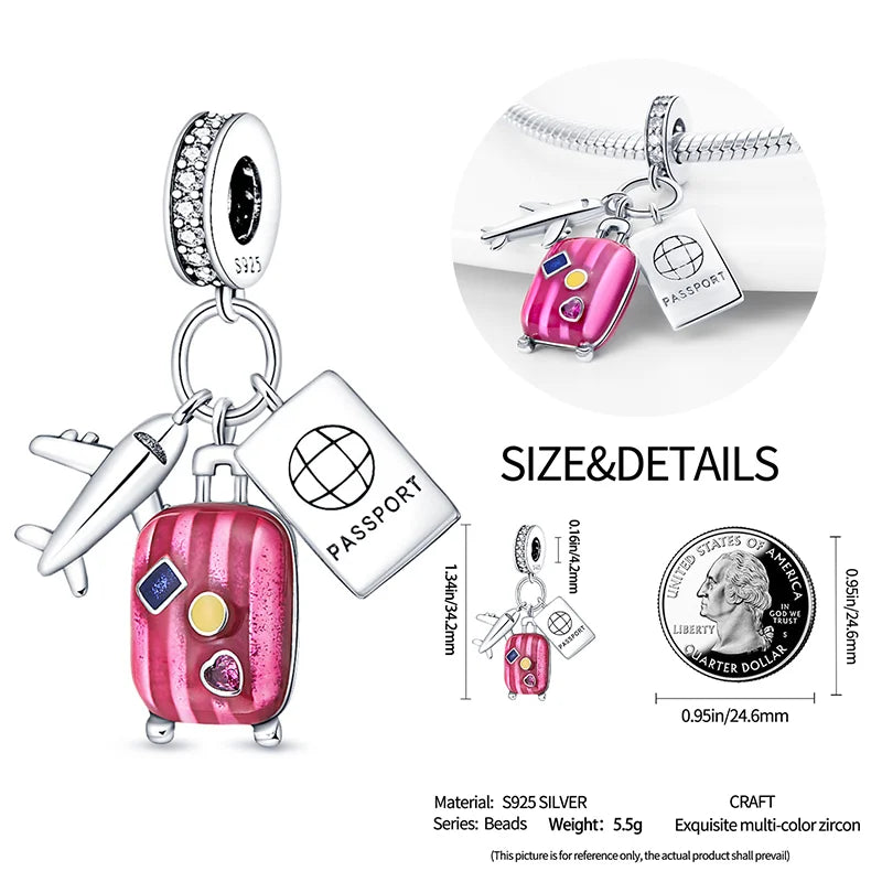 New 925 sterling silver bow star love pink series charm beads suitable for 3mm original bracelet DIY fashion jewelry gift