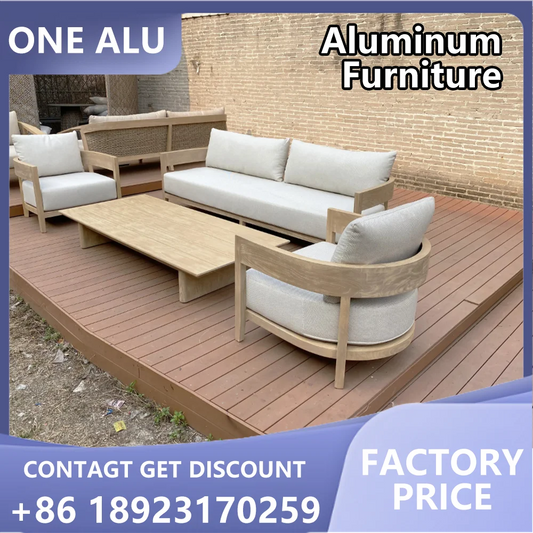 Patio Aluminum Furniture Comfortable Thick Upholstered Cushions Quick Dry StyleSofa Set for Garden Living Room Courtyard